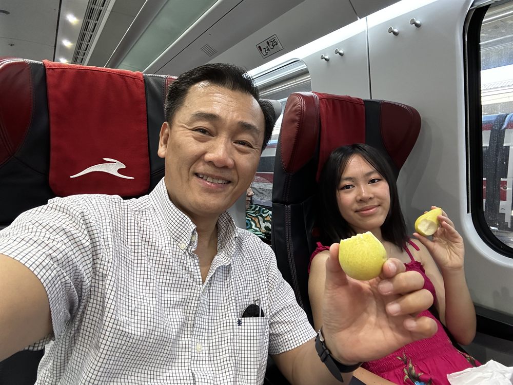 on Italino train